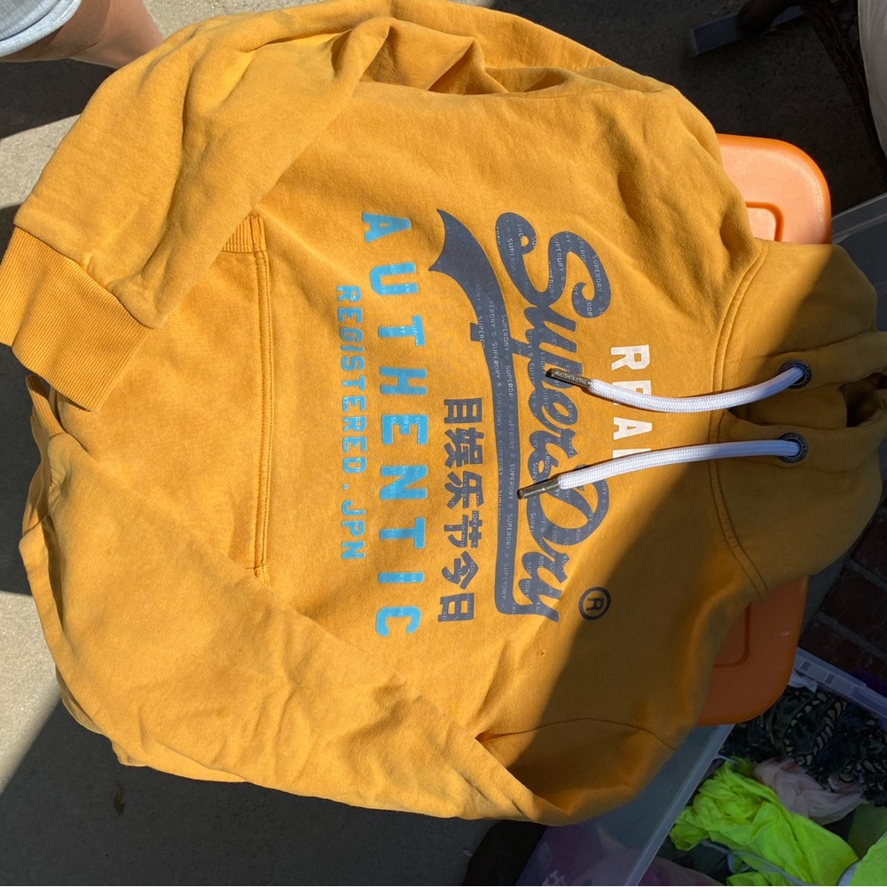 Mustard Yellow Superdry vintage Hoodie